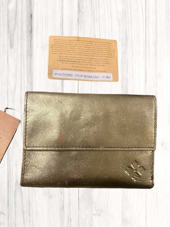 ๐ชท NWT Patricia Nash Distressed Leather Woodstock Kiss-lock in Antique Gold - Picture 2 of 15